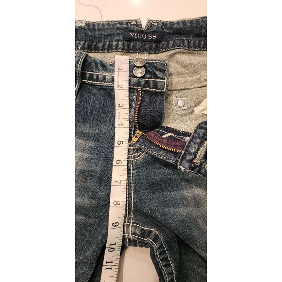 Vigoss The Chelsea Capri Jeans Women's 13/14 Distressed Embroidered Y2K Stretch - Picture 11 of 11
